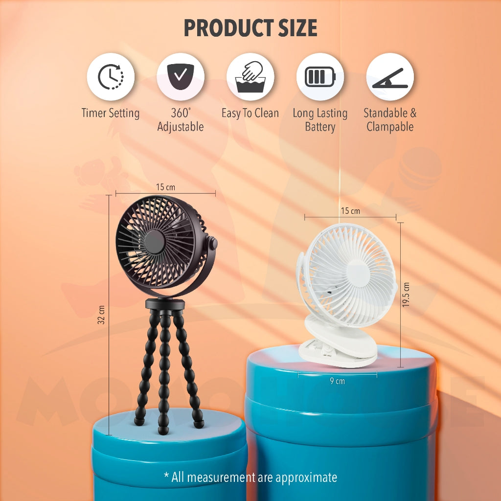 Portable Mini Fan Kipas USB Kipas Mini Kipas Camping Kipas Stroller Kipas Baby Fan Mini Clip Fan Table Fan Rechargeble