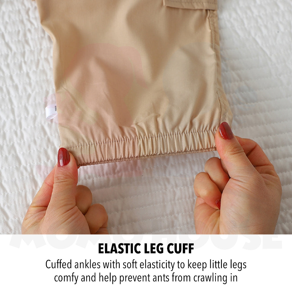 Kids Cooling Cargo Jogger with Elastic Waistband Seluar Cargo Kanak-Kanak Waistband Getah