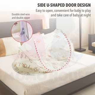 Premium Folding Mosquito Net 3 in 1 Infant Cushion Mattress Baby Bed Nets (Kelambu Baby + Tilam Baby + Bantal Baby)