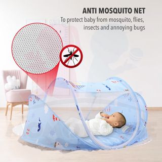 Premium Folding Mosquito Net 3 in 1 Infant Cushion Mattress Baby Bed Nets (Kelambu Baby + Tilam Baby + Bantal Baby)