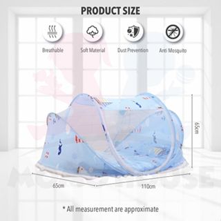 Premium Folding Mosquito Net 3 in 1 Infant Cushion Mattress Baby Bed Nets (Kelambu Baby + Tilam Baby + Bantal Baby)