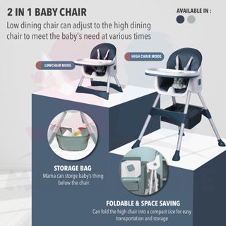 3 in 1 Baby Kids Safety Dining High Chair Booster Seat With Wheels