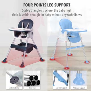 3 in 1 Baby Kids Safety Dining High Chair Booster Seat With Wheels