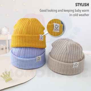 Korean Style Beanie Hat Baby Hat Snow Cap Winter Cute Baby Hat Wool Knitted Topi Budak Bayi Fashion Children Baby Cap