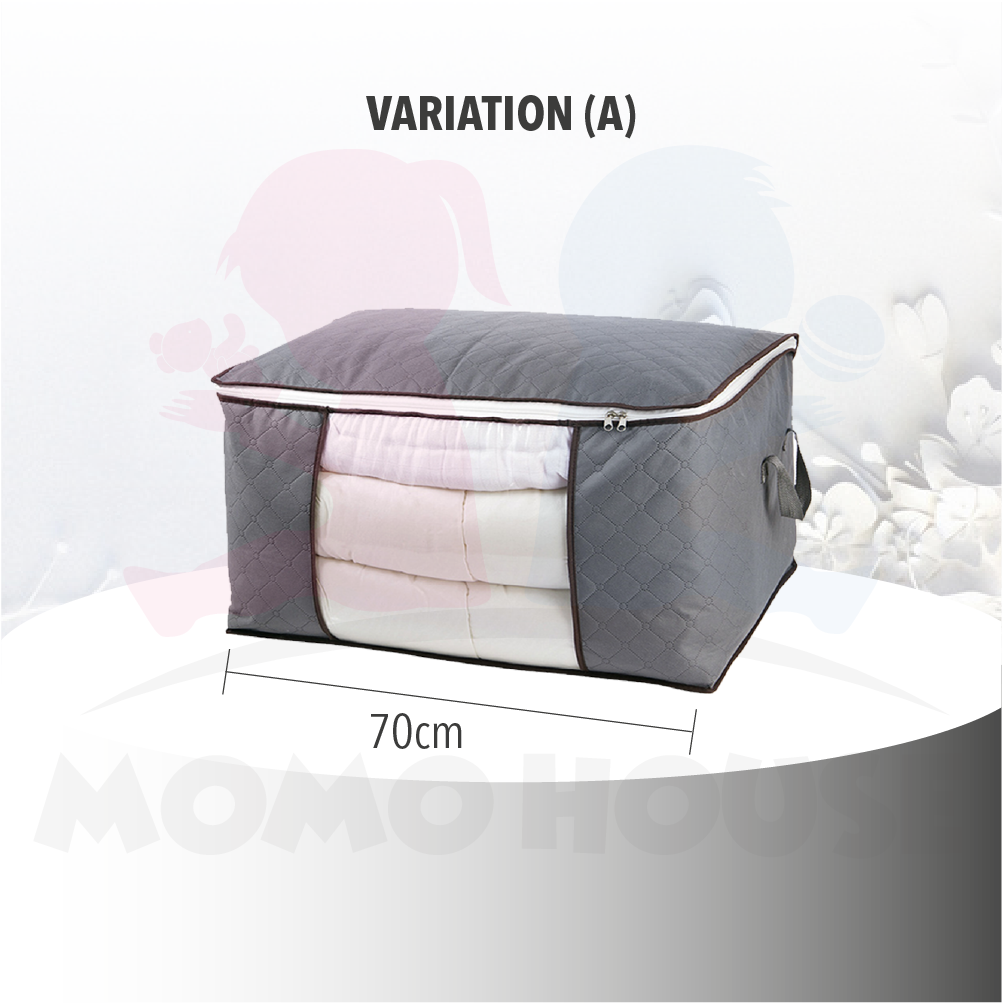 Foldable Clothes Storage Box Large Capacity Storage Bag Dustproof Non-Woven Fabric bag Kotak Besar Simpanan Baju