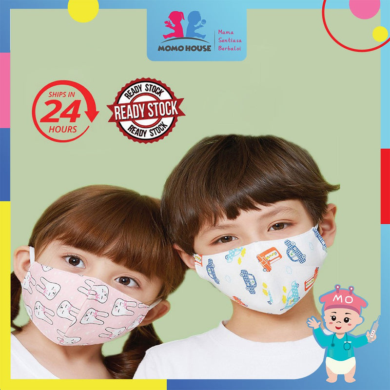 Washable Reusable Cotton Cartoon Face Mask for Kids Anti Haze Dust Proof