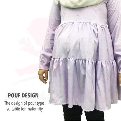 Peplum Ruffle Layer Blouse Muslimah Long Sleeve Maternity Women Wear Baju Mengandung (MB001)