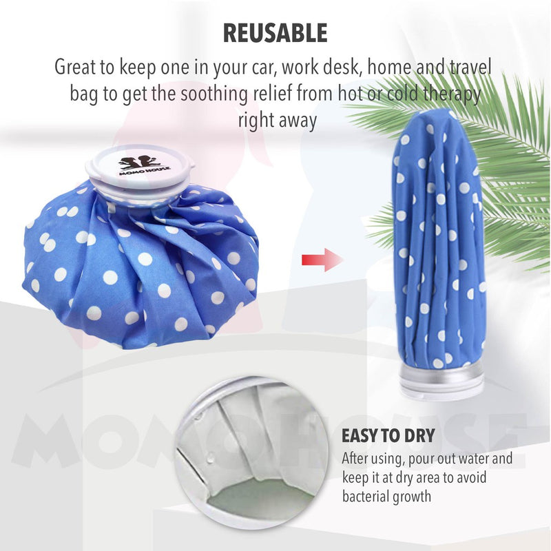 Reusable Ice Hot Bag / Hot Water Bag - Hot & Cooling Therapy (6/9 Inch)