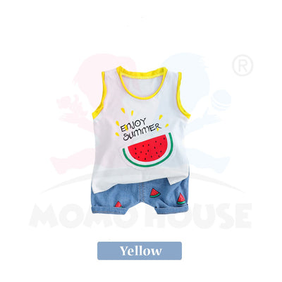 Newborn Baby Boy Clothing Sleeveless T Shirt Set (BM023)