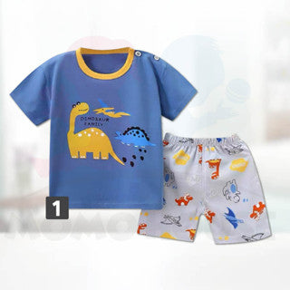 Newborn Baby T shirt Short Sleeve Set Baby Kids Clothing (BM004)