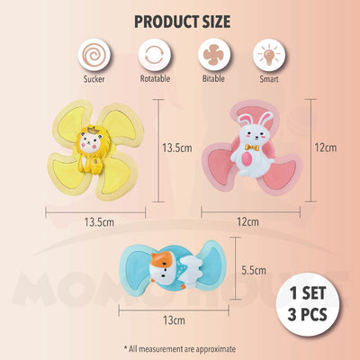 Cartoon Animal Spinning Toy Suction Cup Baby Kids Hand Spinner Bath Toys Mainan Pusingan