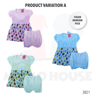 Newborn Baby Girls Dress Baby Girl Clothing Cute Dress Baju Budak Perempuan (Random Pick) (3821 & 3822 & 3823)