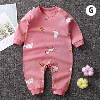 Newborn Baby Cute Animal Cartoon Romper Jumpsuits Cotton Long-Sleeved Baju Bayi Soft Clothing Toddler Pyjamas (MYB053)