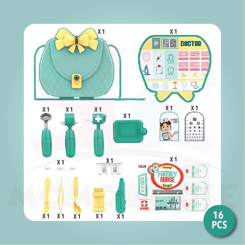 (2 Designs) Pretend Play Kids Toy Box Dream the Suitcase Tools Set With Sling