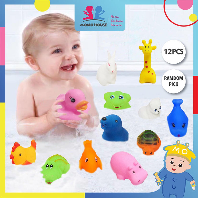 Cute Animal Bath Mini Toys 12pcs (Random Pick)