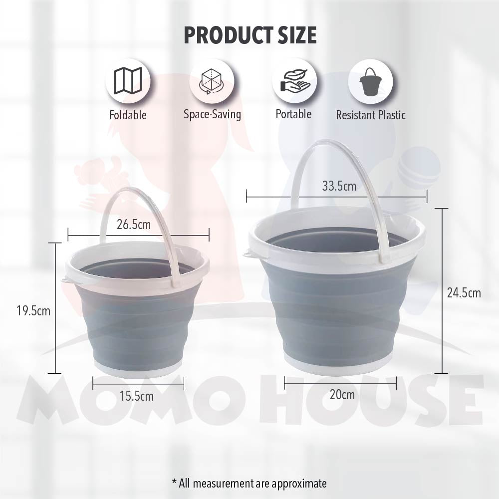 Plastic Foldable Bucket Folding Wash Basin Space Saving Outdoor Travel Tool Baldi Timba Lipat