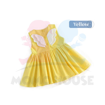 Princess Baby Girl Dress Toddler Dress 3D Wings Summer Dotted Sleeveless Baby Dress