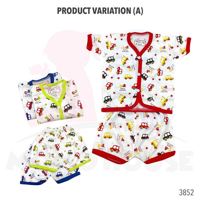 Newborn Baju Baby Infant Suit Car Design Baju Baby (1pcs = Baju + Seluar) (Random Pick)(3852 & 3853 & 3854)