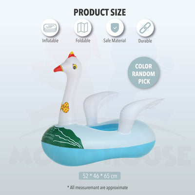 Baby Kids Inflatable Swimming Ring Toddler Float Boat Ring With Seat Pelampung Bayi - Swan Design