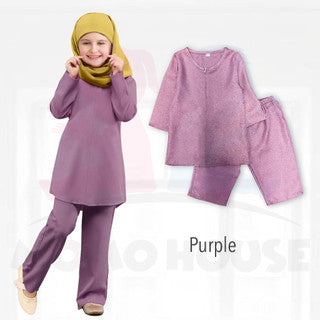 Baju Kurung Budak Karta Suit Muslimah Budak Perempuan Plazo Suit Kids Baju Muslimah Perempuan Set Muslimah Perempuan