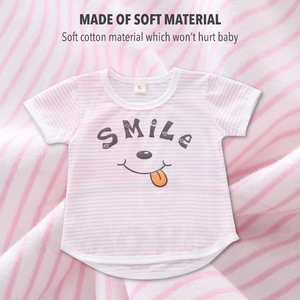 Newborn Baby Boy Girl Clothing Shirt Short Sleeve Set (BM033)