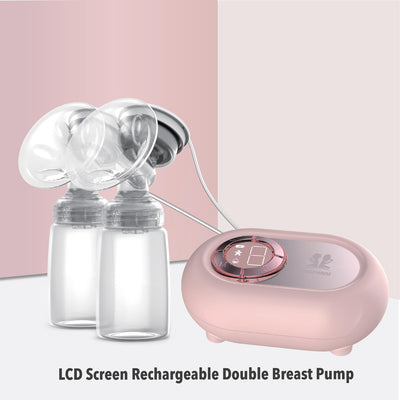 LCD Screen Electric Rechargeable Double Breast Pump BPA FREE Pam Susu Cas Semula Electrik Breastpump