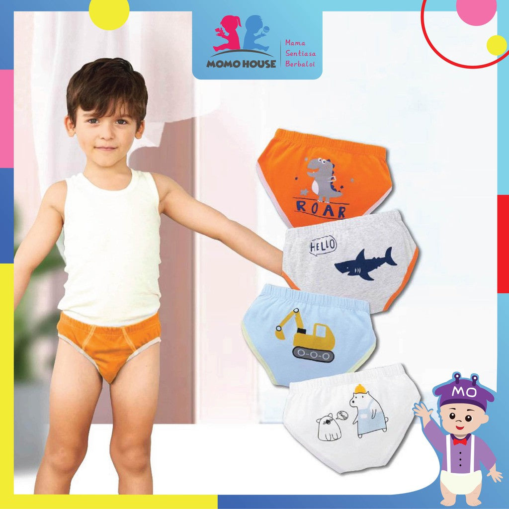 (4 Pcs) Premium Baby Clothes Infant Boy Panties Underwear Kid Accessories Children Pantie Short Seluar Dalam Kanak-Kanak