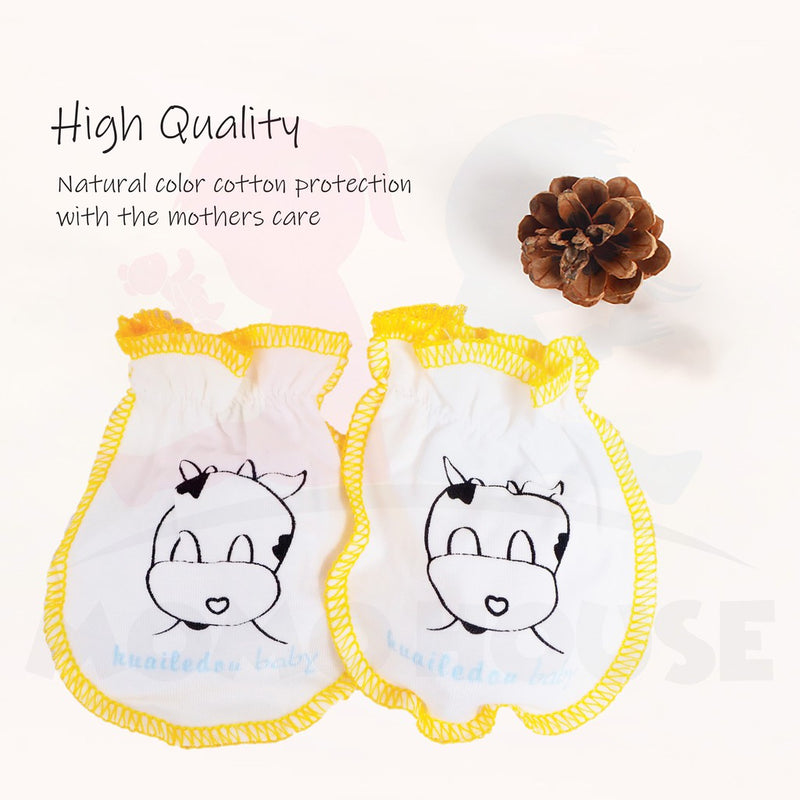 Soft Cotton Cute Baby Mitten Anti Stretch Baby Glove Sarung Tangan (Design Random Pick)