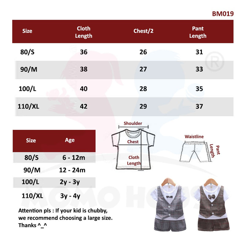 Newborn Baby Boy Clothing Vest With T Shirt Short Sleeve Set (BM019)