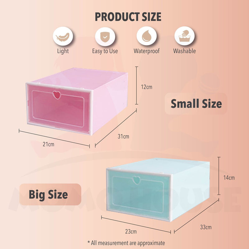 Storage Box Colourful PP Plastic Shoes Box Toy Box Colourful Transparent Plastic Storage Box