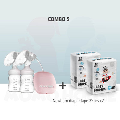 (NEW) Double Electric Breast Pump with Bottle Feeding - Pam Susu Feeding Bottle