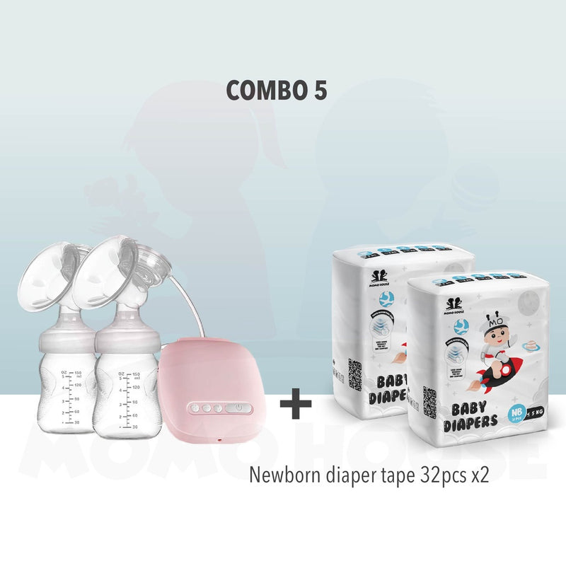 (NEW) Double Electric Breast Pump with Bottle Feeding - Pam Susu Feeding Bottle