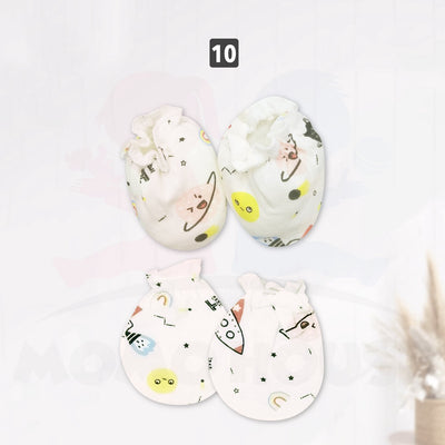 Newborn Infant Baby Mitten Booties Set Bayi Sarung Tangan Dan Kaki