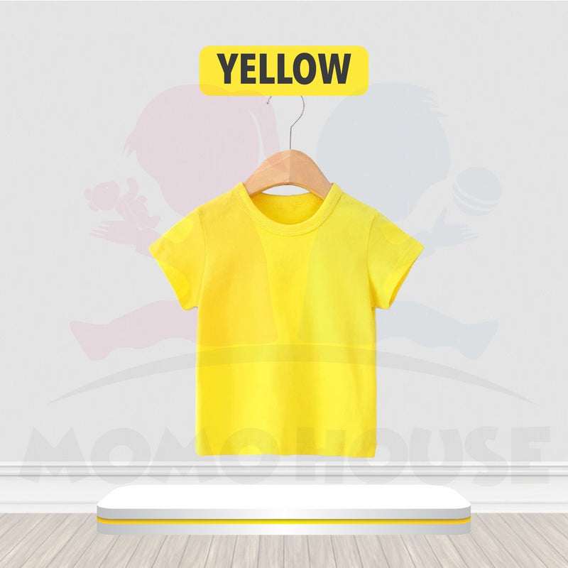 Kids T-shirt Kid s T Shirt Cotton Shirts Plain T Shirt Colour Tops Unisex Short Sleeve Tshirt Kosong Budak (MYB056)