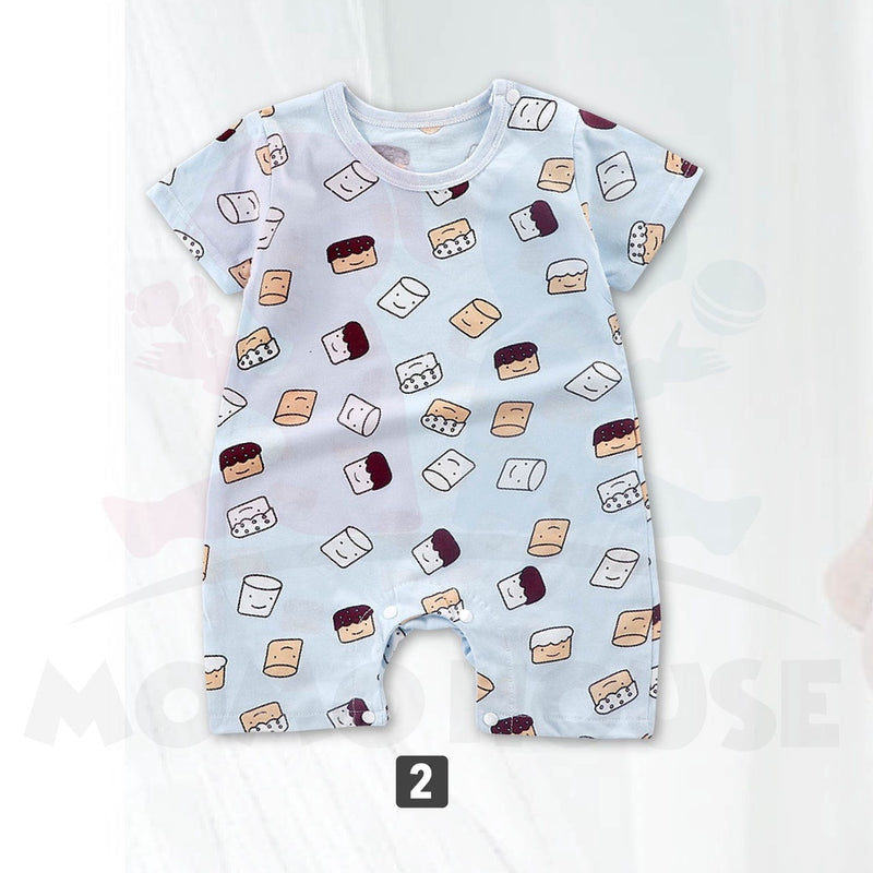 Newborn Baby Romper Jumpsuit Short Sleeve With Cute Cartoon Design Baju Bayi Romper ( MYB043 )