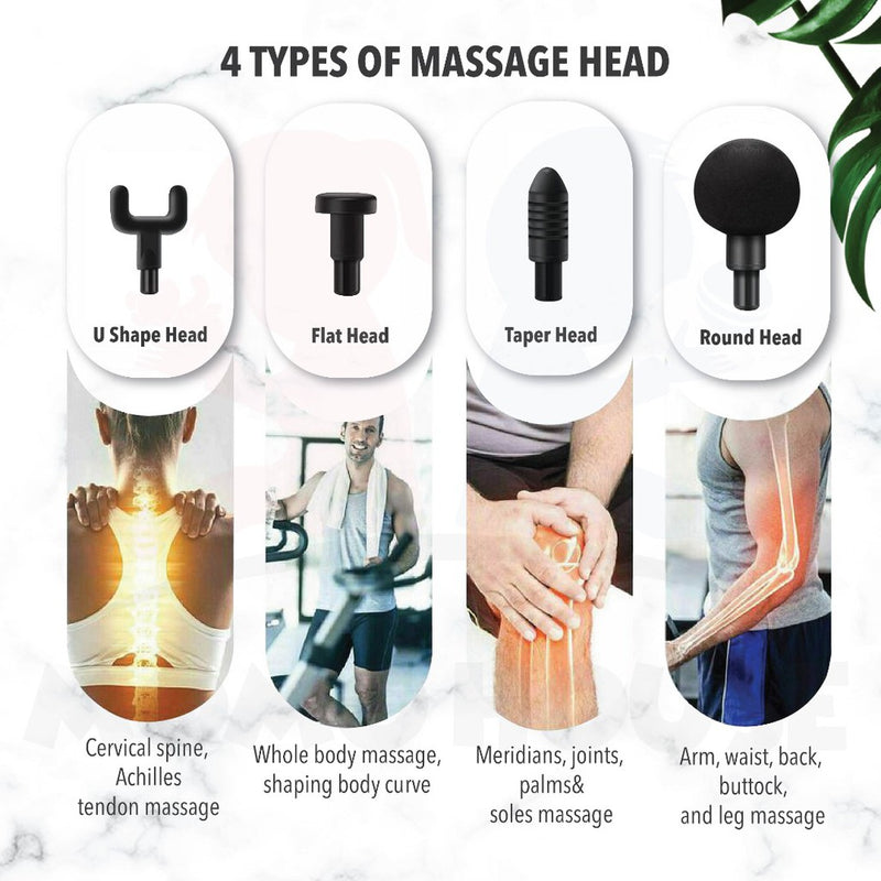 6 Speeds Muscle Massage Gun Handheld Deep Tissue Muscle Vibration Rechargeable Fascial Gun