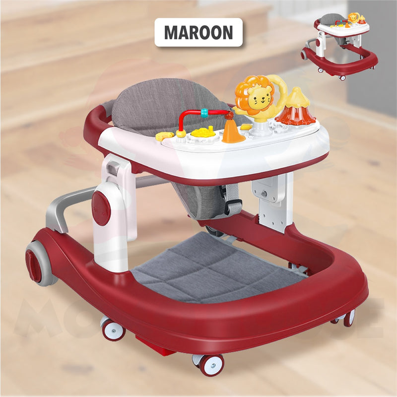 Musical Toys Baby Push Walker Anti-O-Leg Portable and Adjustable Height Toddler Learning Walk Assistant