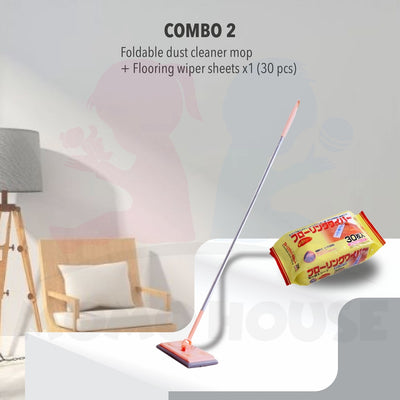 Electrostatic Dust Removal Paper Flat Mop 360 Degrees Rotatable Mop Wet Cleaning Tissue Antibacterial Mop Lantai