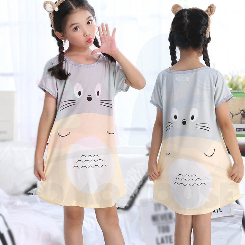 Kids Girl Loose Pyjamas Dress With Cute Cartoon Baju Tidur Kanak-Kanak Pyjamas Nightwear ( MYB042 )