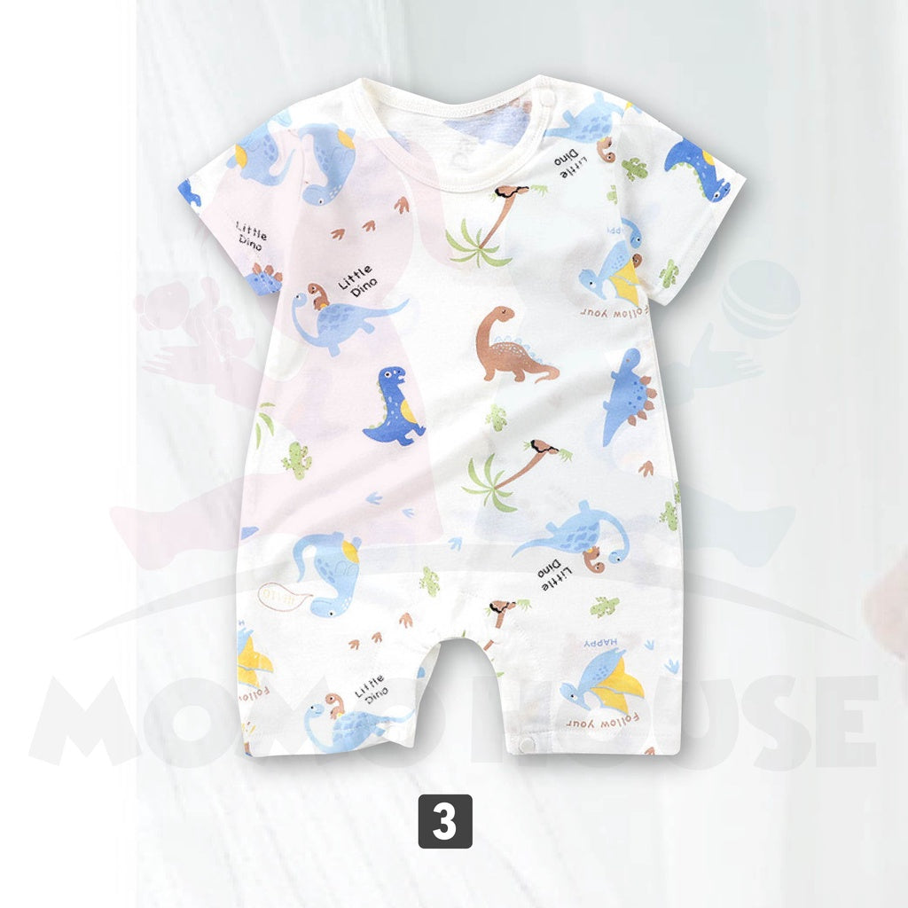 Newborn Baby Romper Jumpsuit Short Sleeve With Cute Cartoon Design Baju Bayi Romper ( MYB043 )