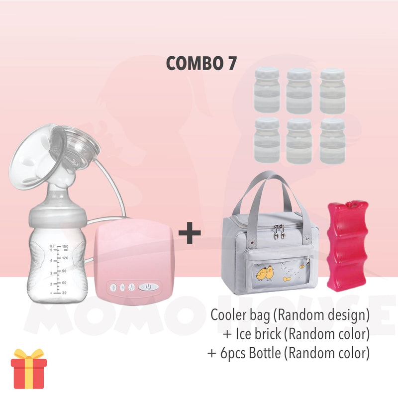 Single Electric Breast Pump with Bottle Feeding - Pam Susu Dgn Feeding Bottle