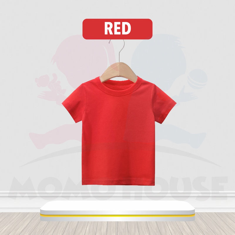 Kids T-shirt Kid s T Shirt Cotton Shirts Plain T Shirt Colour Tops Unisex Short Sleeve Tshirt Kosong Budak (MYB056)