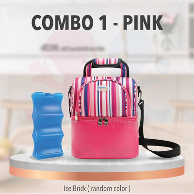 Portable 2 Layer Sling Cooler Bag For Breastmilk Storage Bag Bottle Feeding