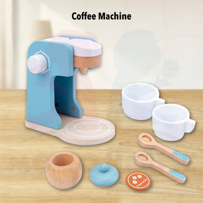 Wooden Kitchen Playset Kids Pretend Play Cooking Kitchen Toy Coffee Maker Cooking Set Toys Mainan Dapur Kanak Kanak