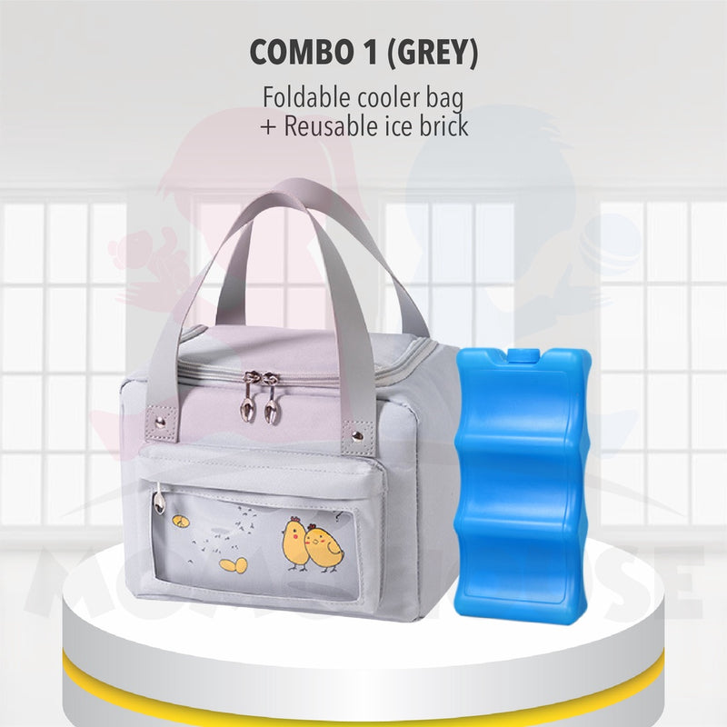 Premium Foldable Cooler Bag For Breastmilk Storage Bag Bottle Feeding Breast Pump Thermal Cooler Lunch Bag