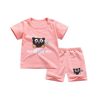 Newborn Baby T shirt Short Sleeve Set Baby Kids Clothing (BM004)