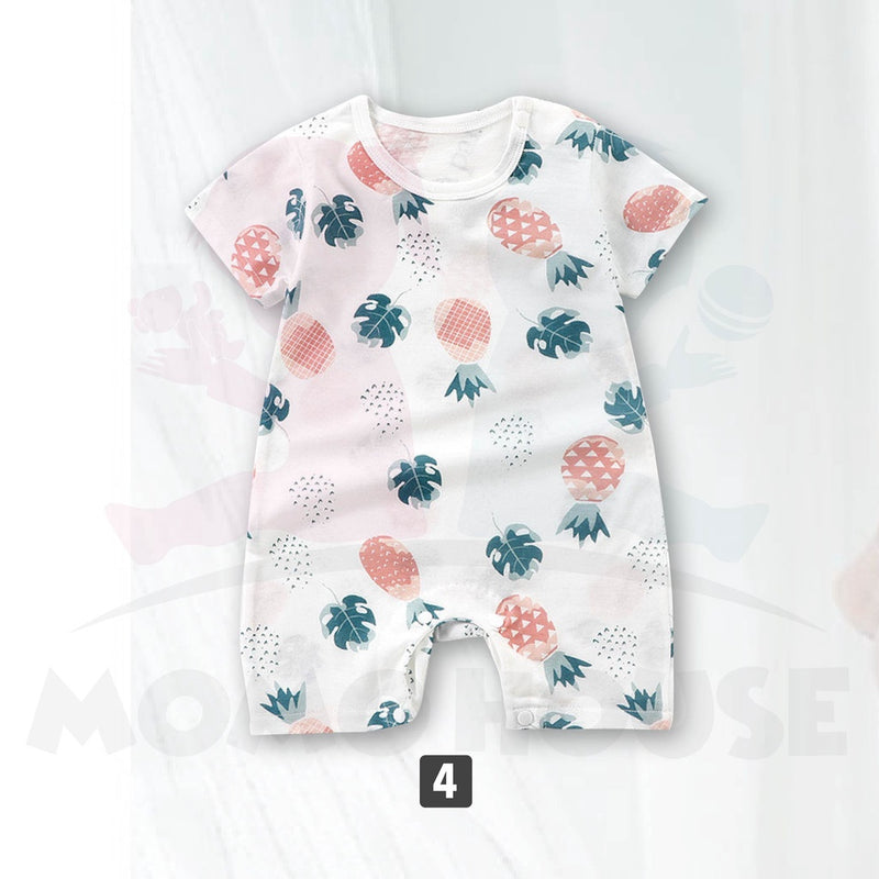 Newborn Baby Romper Jumpsuit Short Sleeve With Cute Cartoon Design Baju Bayi Romper ( MYB043 )