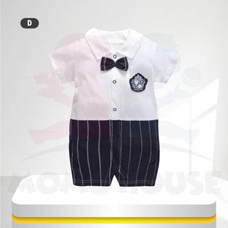 Romper Baby Boy Romper Newborn Baby Clothing Bow Tie Baby Gentleman Suit Boy Baby Newborn Clothes Bayi Romper One Piece