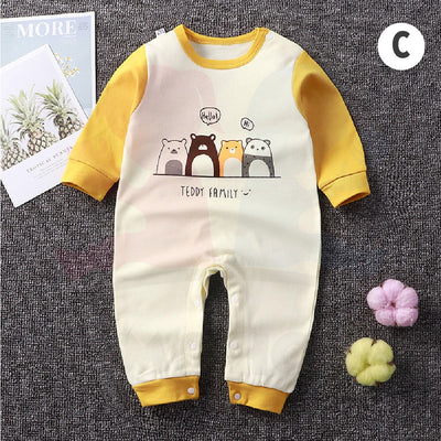 Newborn Baby Cute Animal Cartoon Romper Jumpsuits Cotton Long-Sleeved Baju Bayi Soft Clothing Toddler Pyjamas (MYB053)