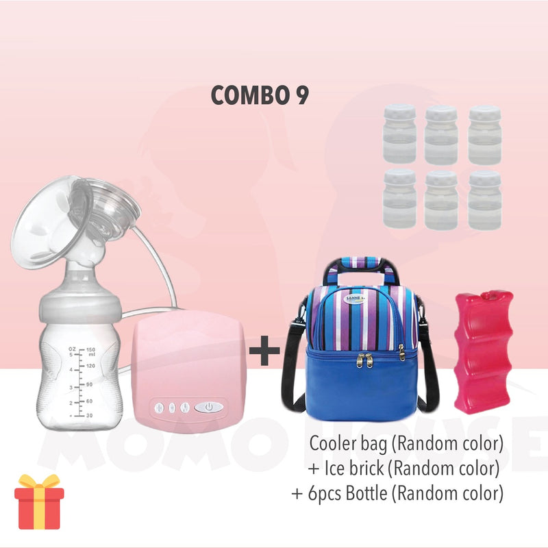 Single Electric Breast Pump with Bottle Feeding - Pam Susu Dgn Feeding Bottle